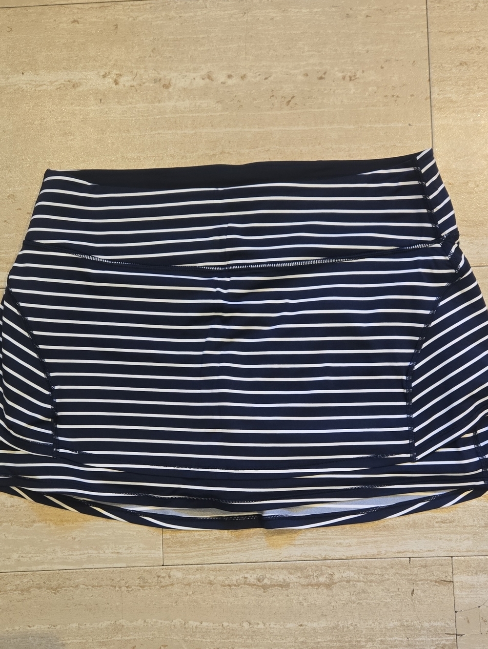 Athleta Navy/White Striped Leisure Skort